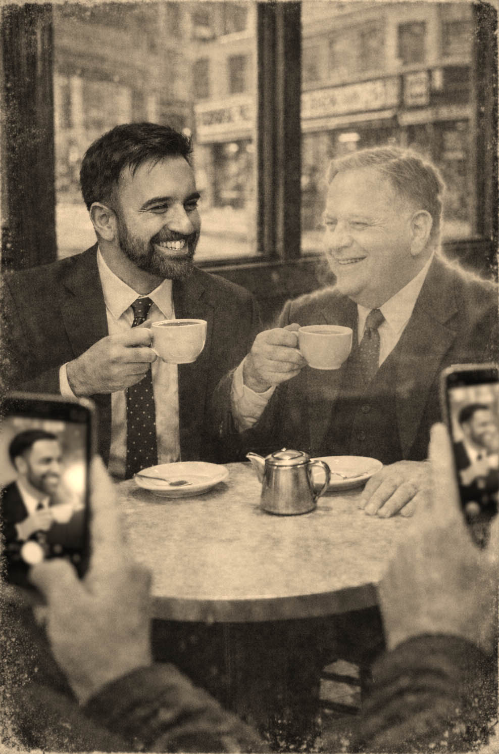 New Mayor Spotted Having Coffee with the Ghost of Fiorello La Guardia!