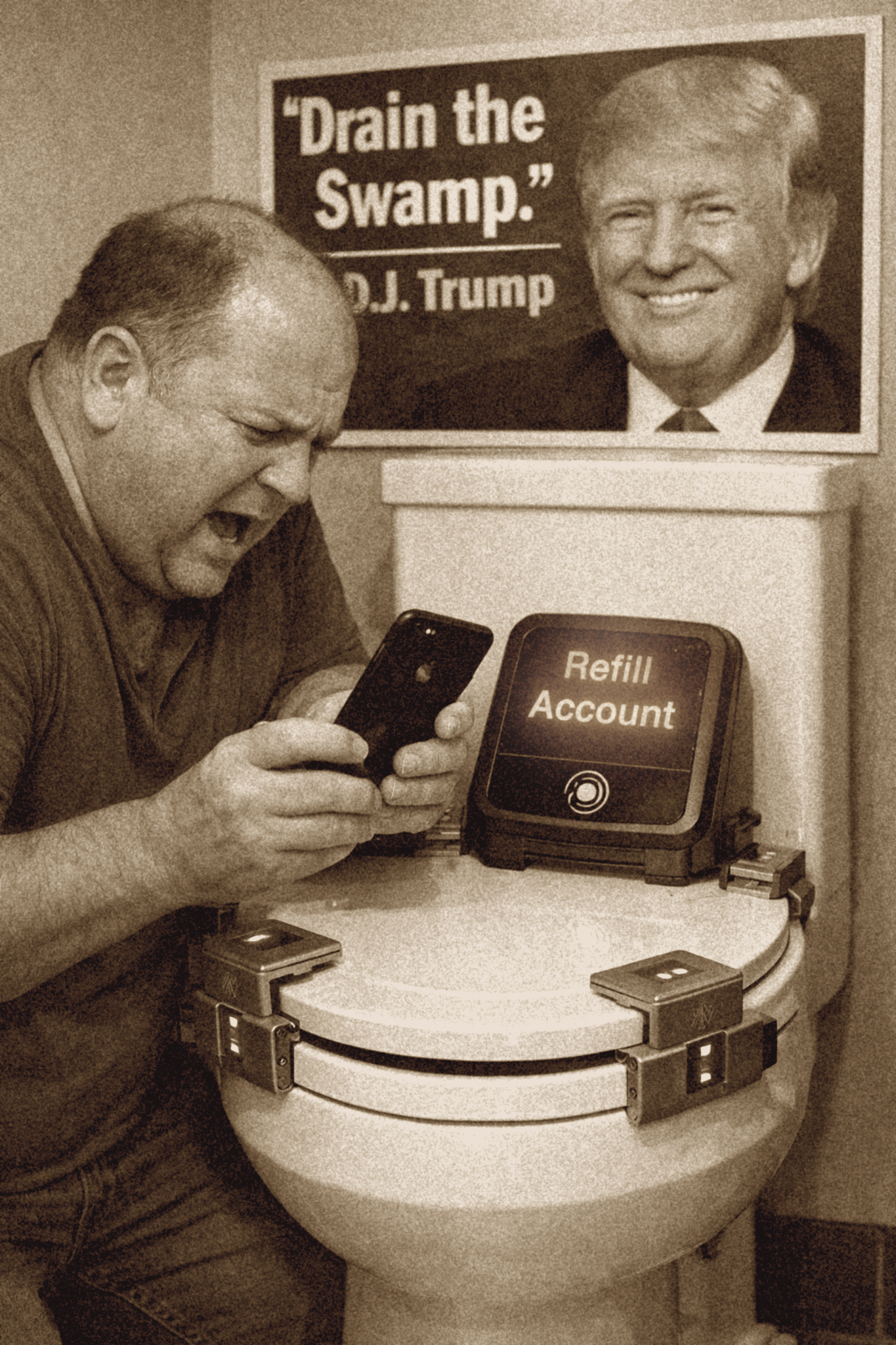 MAN PRIVATIZES HIS TOILET BOWL